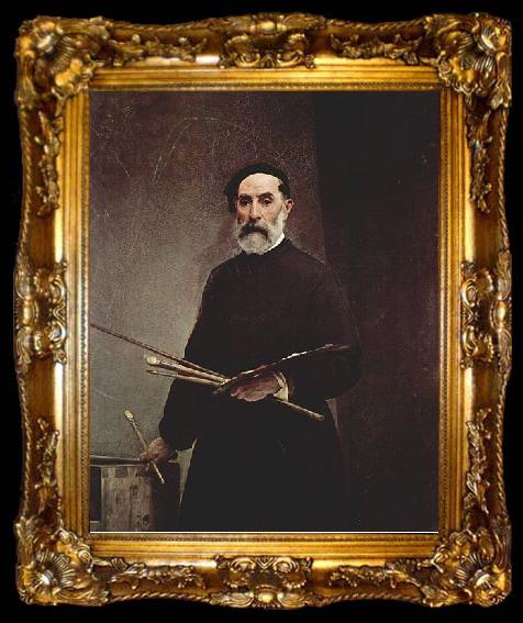 framed  Francesco Hayez Self-portrait at the age of 69., ta009-2